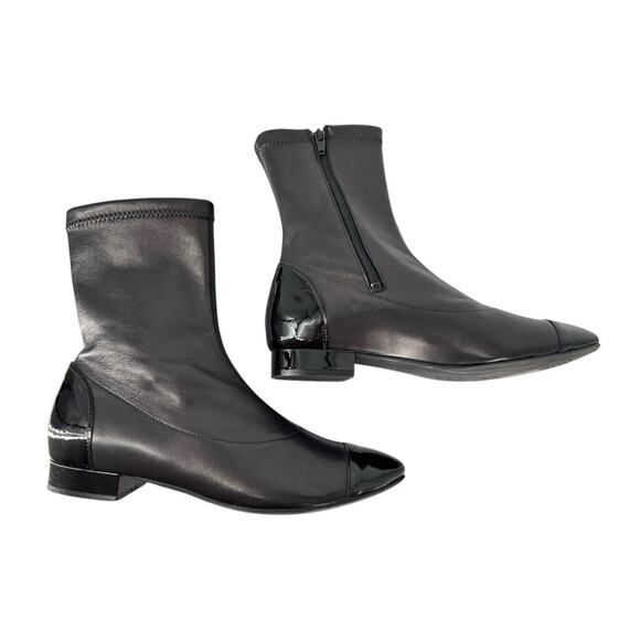 La babe Women’s Ankle Bootie Stretch Italy Designer Size 37 Cap Toe - Picture 4 of 12